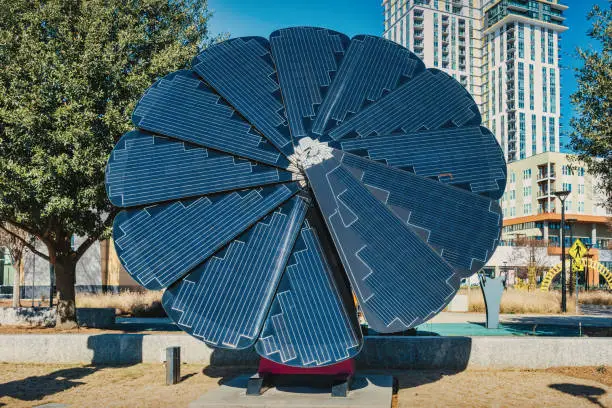 Circular solar panels image